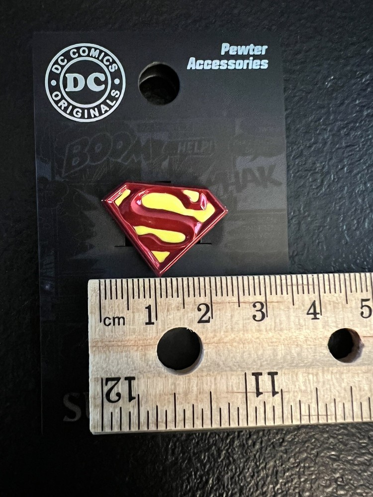 Superman Logo Colored Pewter Lapel Pin 2.5cm New