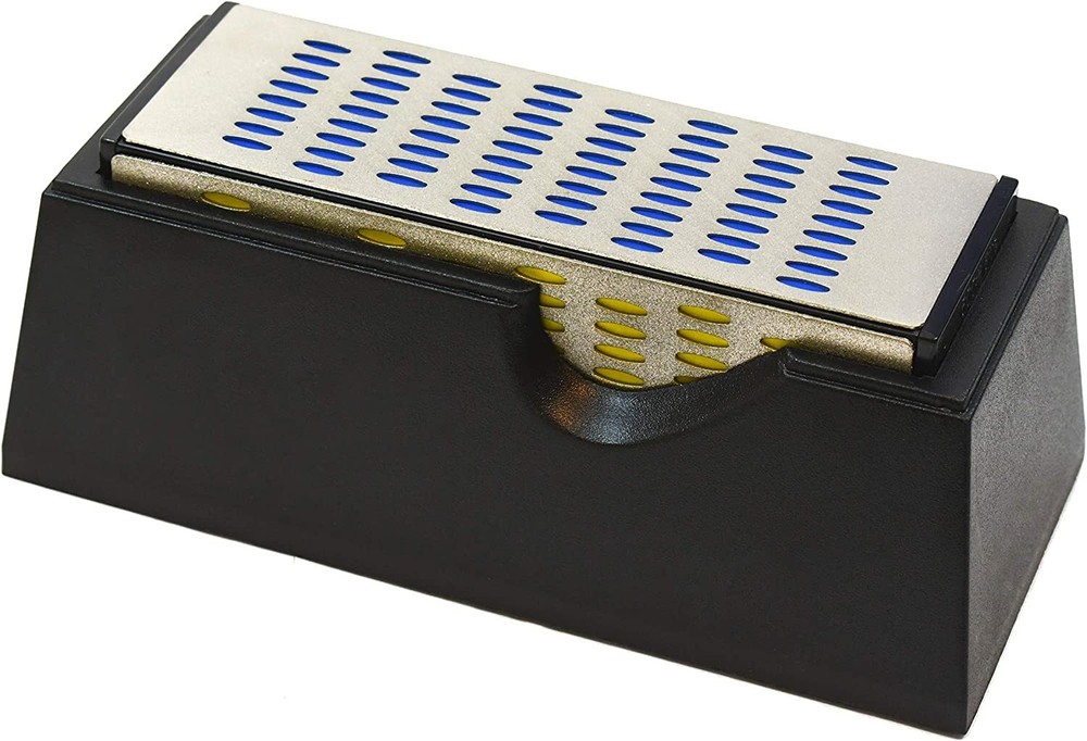 4 Sided Sharpening Stone Diamond Hone Block Kitchen Knife Sharpener Whetstone