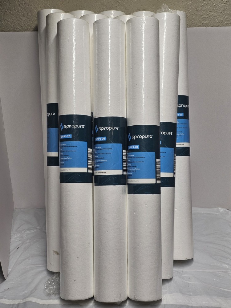 Lot Of 12- SpiroPure SP-P1-20 Filter  2.5" x 20"  1 Micron