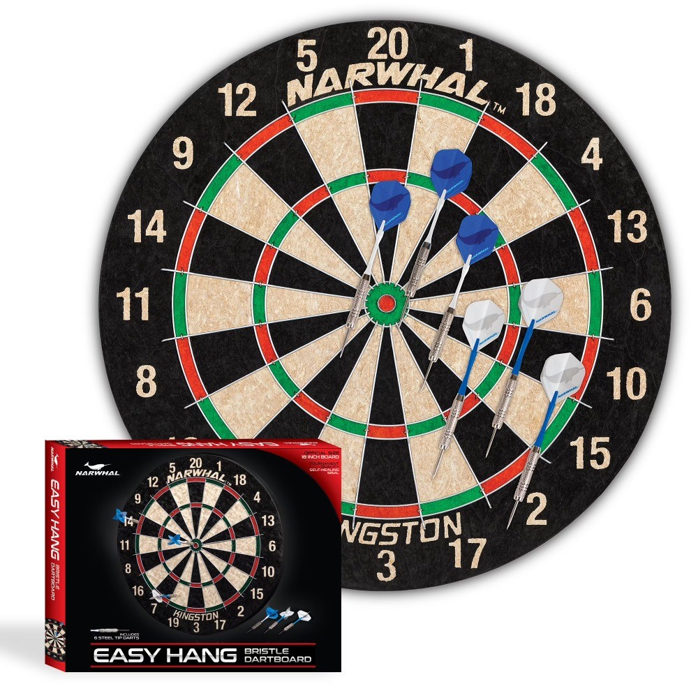 Official Size Bristle Dartboard, Easy Hang Design