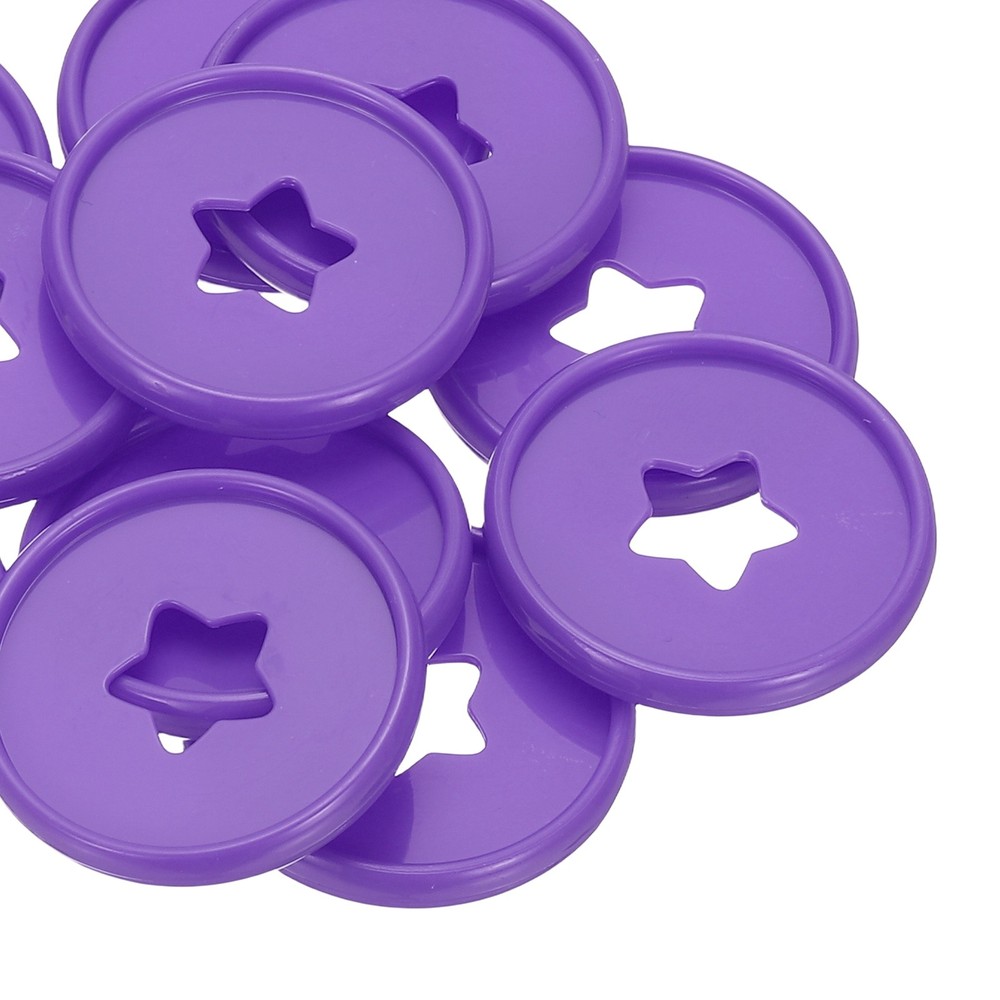 35mm Plastic Book Binding Discs, 11 Pack Expansion Discs Star, Purple