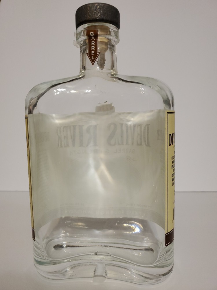 Empty Clear Bottle From Devils River 750ml Heavy Duty 9" Tall