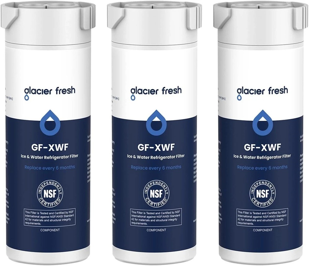 GLACIER FRESH XWF Replacement for GE XWF Refrigerator Water Filter Pack of 3