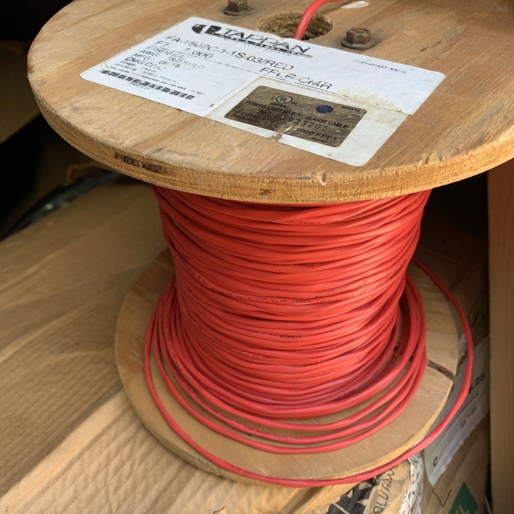 200’ Southwire/Tappan F40015 18/2C Solid Shield Fire Alarm Cable Riser Red