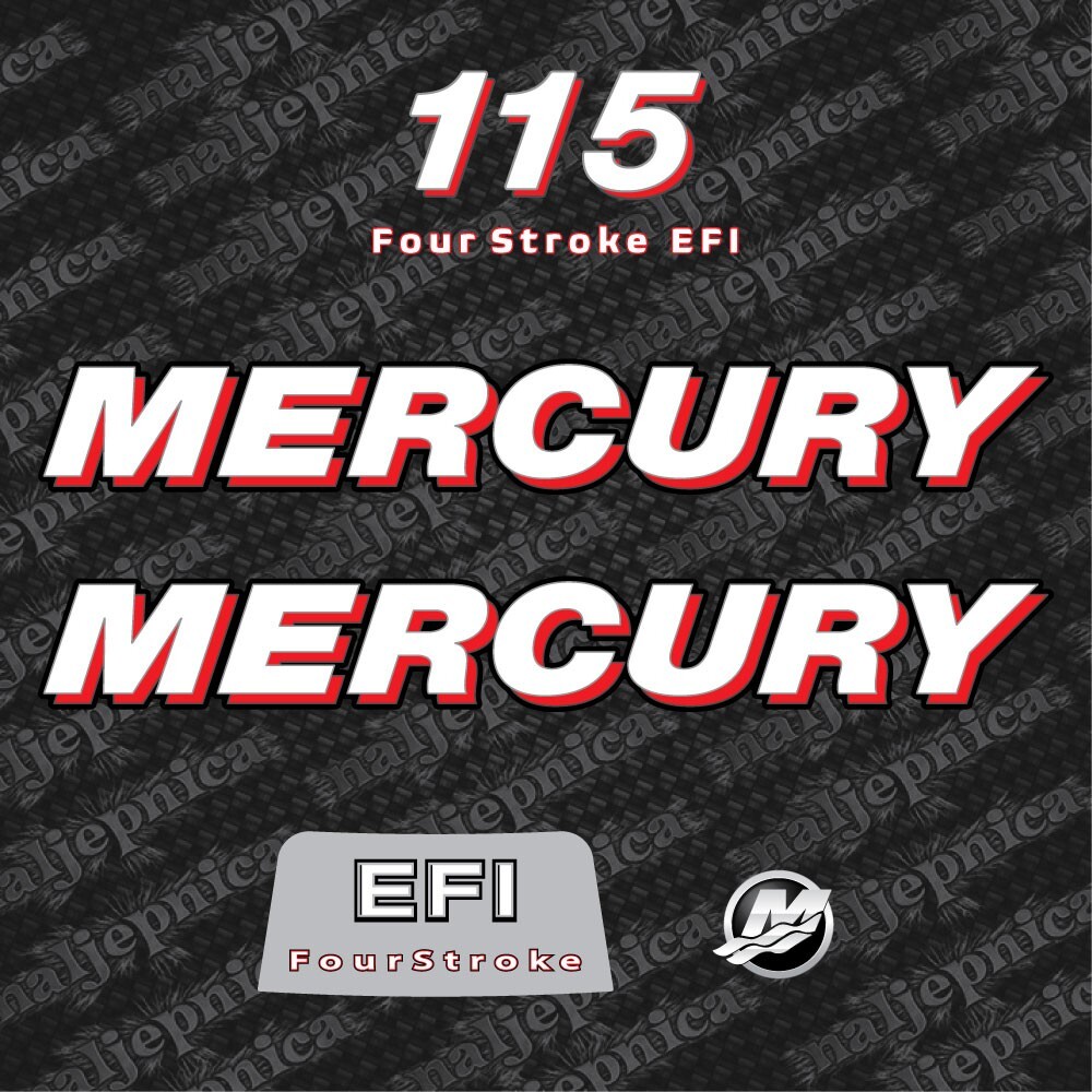 Mercury 115 / 115hp Decal Set (2006–2012) – Four Stroke EFI Outboard Replacement
