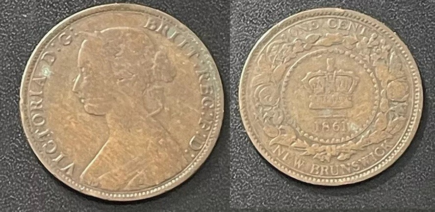 1861 New Brunswick Canada 1 Cent Queen Victoria