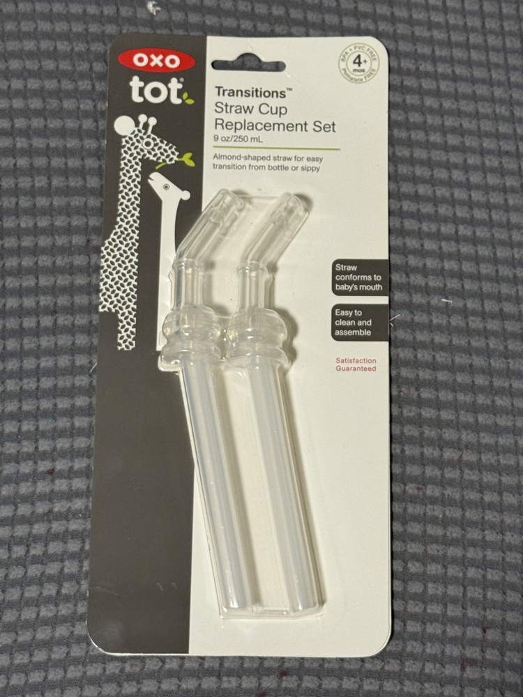 OXO Tot 2-Pack Replacement Straw Set - 9 ounce_White_SZ_2 Count