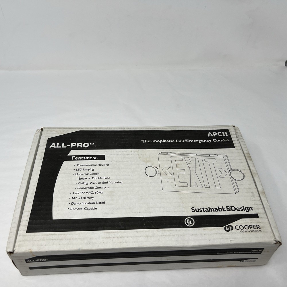 Cooper Lighting APCH7R Self Powered Combination LED Exit Sign All-Pro Plastic