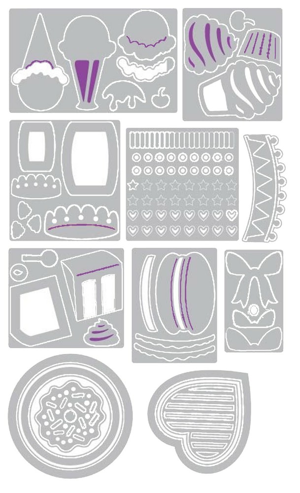 New, Retired Sizzix Thinlits Mini Sweet Treats #663620 13pc Retail $19.99