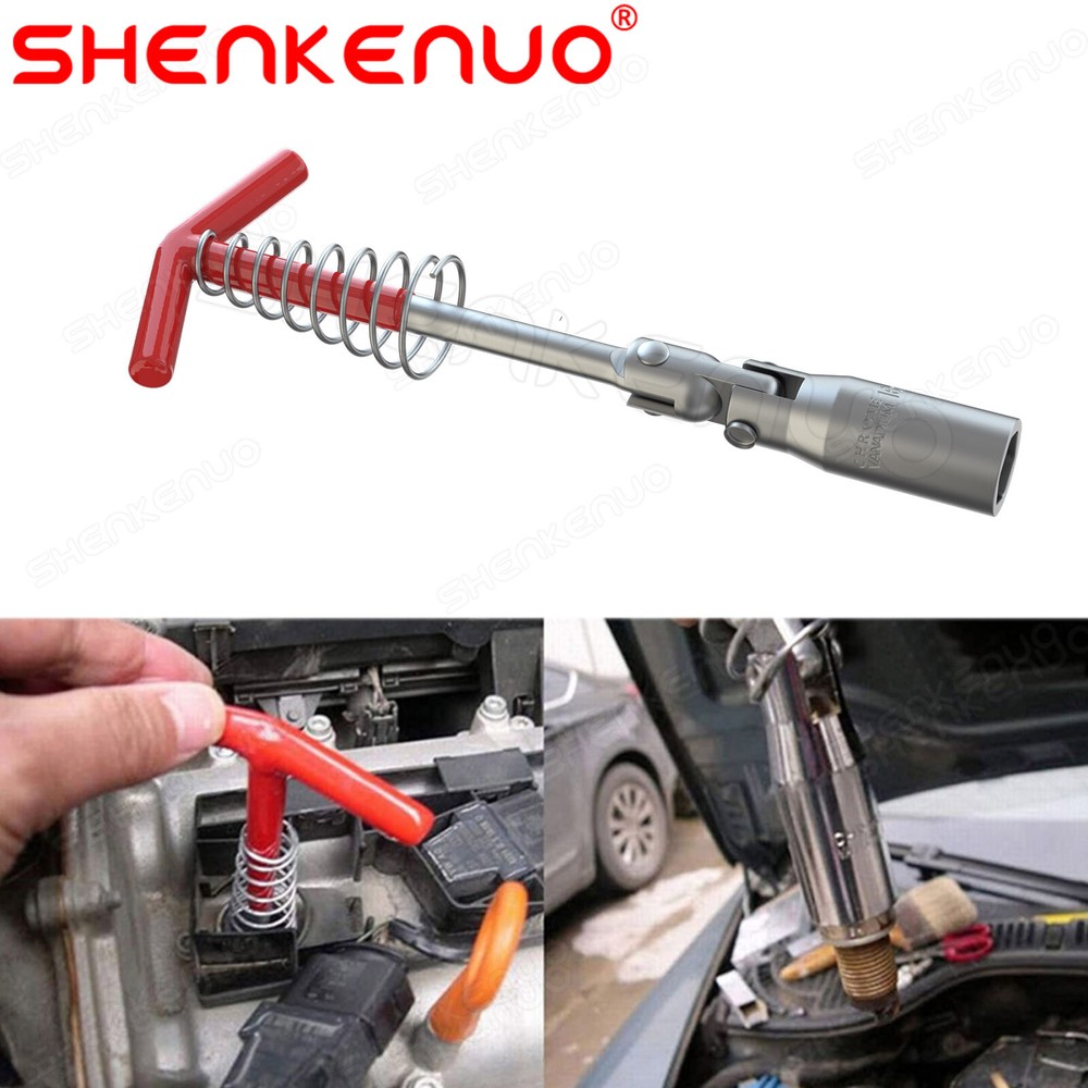 Spark Plug Removal Wrench Tool T-Bar T-Handle Flexible Spanner Socket 16MM