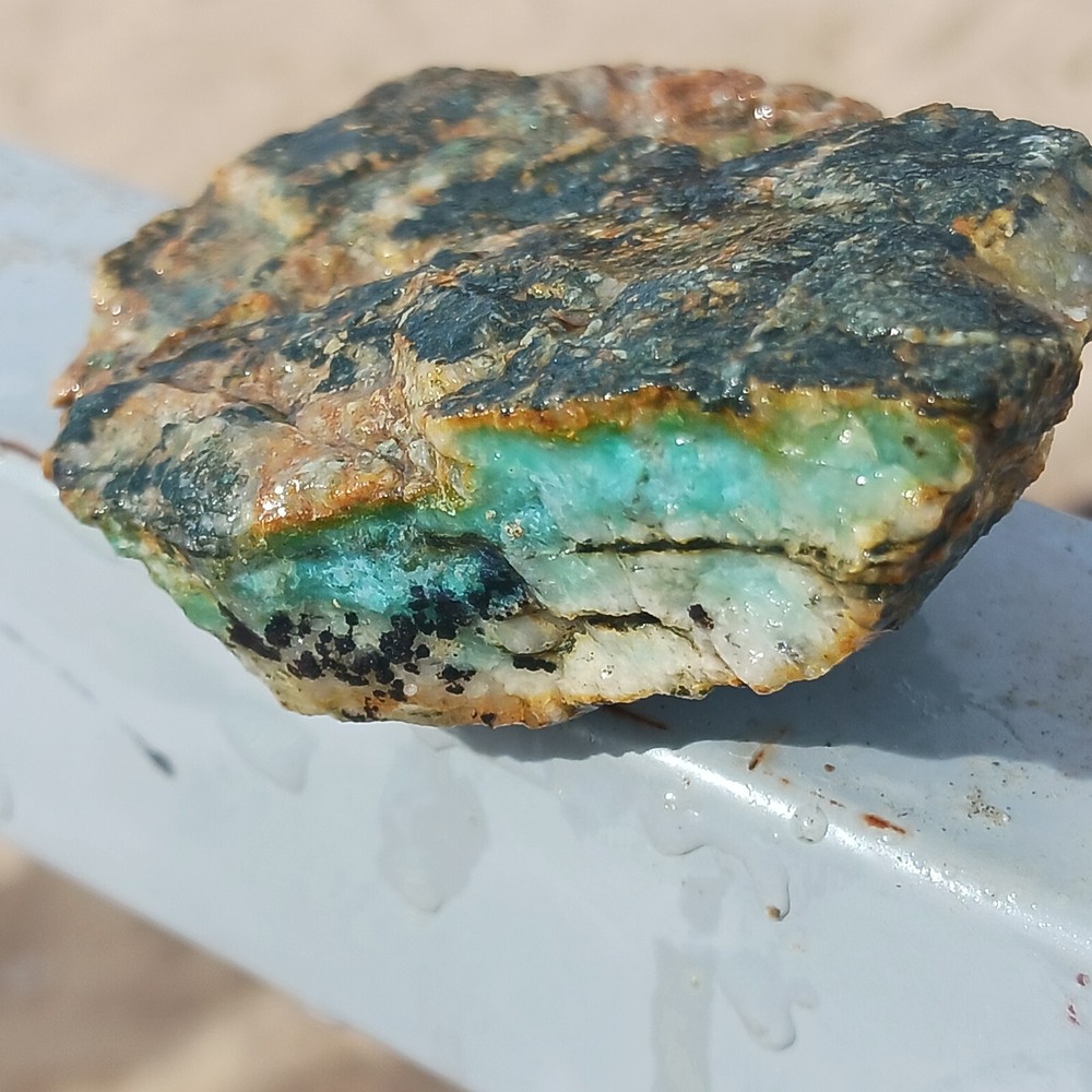 Red KEEP Mine Chrysocolla Rough Specimen Quartz Dendrites Unique