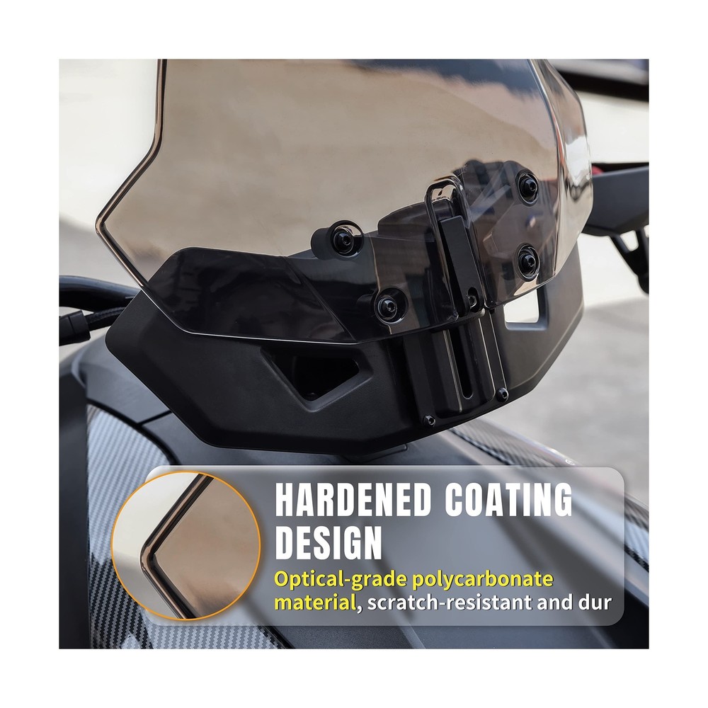 Adjustable Front Dark Tinted Windshield for Can Am Ryker, KATIMOTO Tinted Cle...