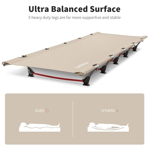 Ultralight Camping Cot, Easy to Assemble Folding Tent Cot, Compact & Beige 02