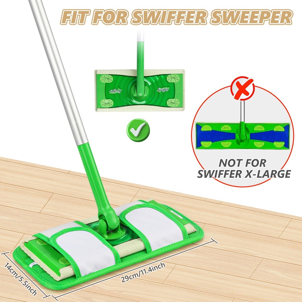 Mop Refill Pads, Microfiber Washable Sweeping Cloths, Floor Cleaner, 3Pcs