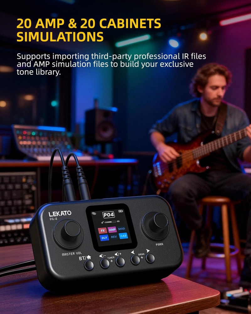 Portable Multi Effects Guitar Pedal with 6 Modules, 60+ Built-In Effects,20 A...