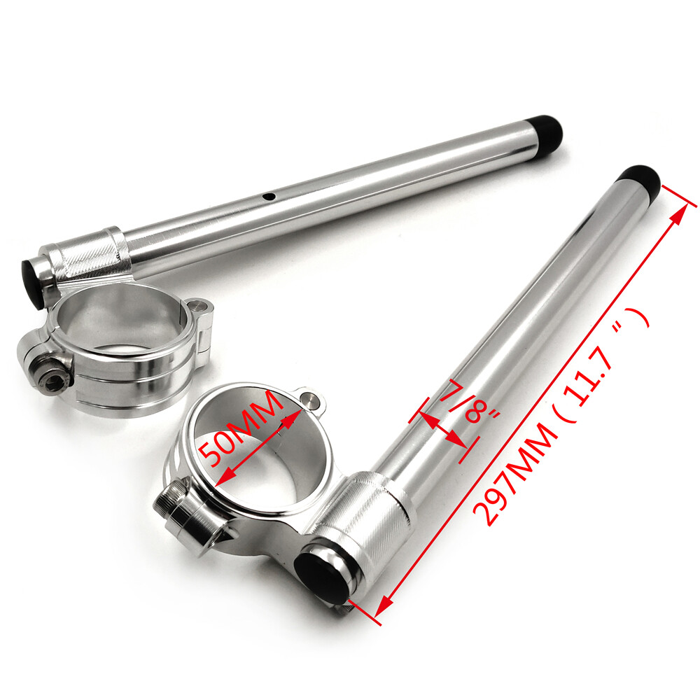 HTTMT- 50mm CNC Higher Raised Riser Clip Ons Clipon Fork Handle Bars 7/8" Handle