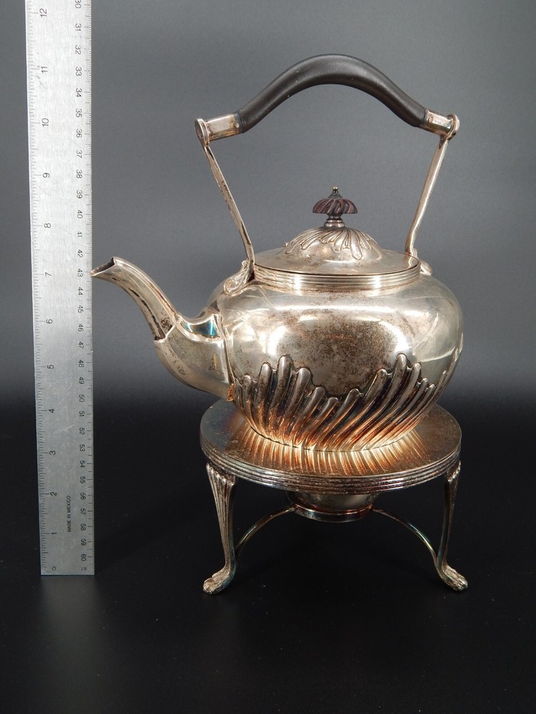 John Round & Son Silver Plated Tea Kettle & Warmer - READ DESCRIPTION
