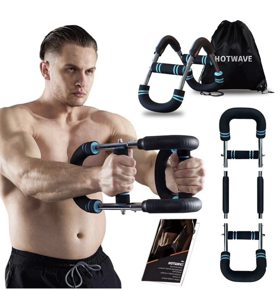 HOTWAVE Twister Arm Exerciser | Adjustable Spring Workout Bar | Forearm & Che...