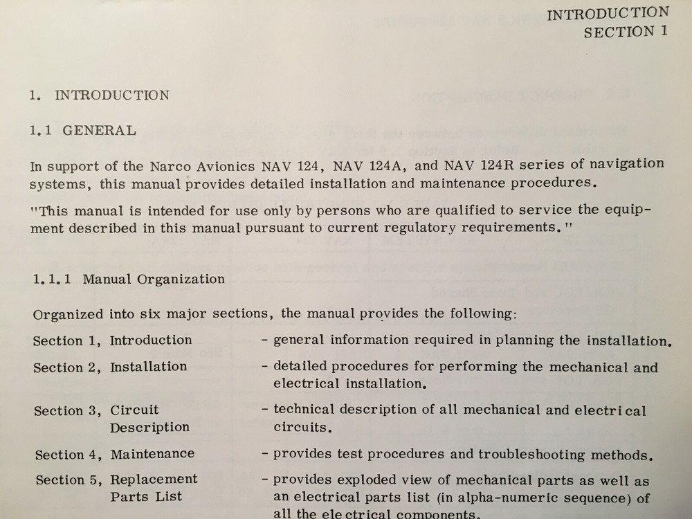 Narco NAV-124, NAV-124A & NAV-124R Install Manual