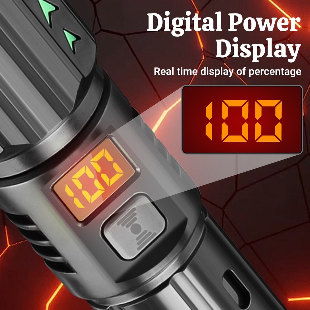 2PC 99000000LMS LED Flashlight Rechargeable Super Bright Pocket Torch Work Light