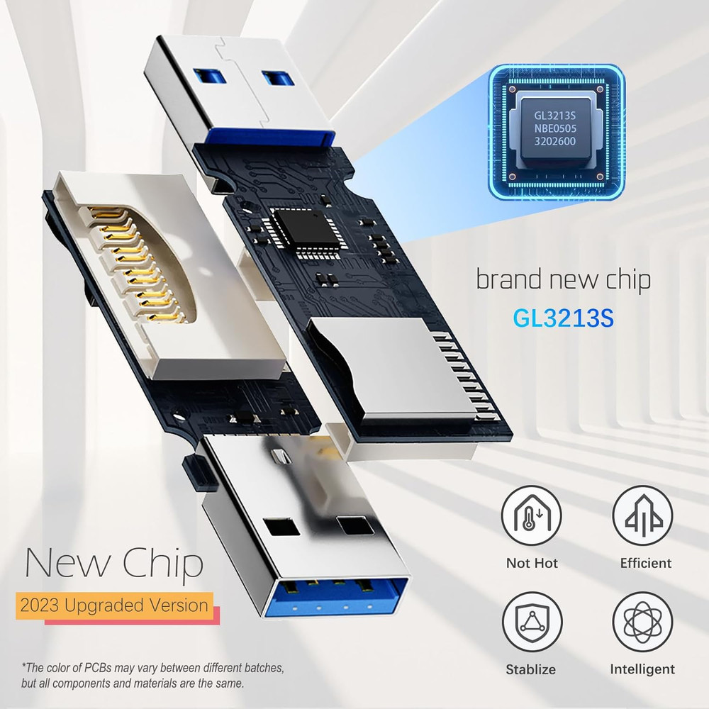 USB3.0 Micro SD Card Reader, 5Gbps 2-in-1 SD Card Reader to USB Adapter,