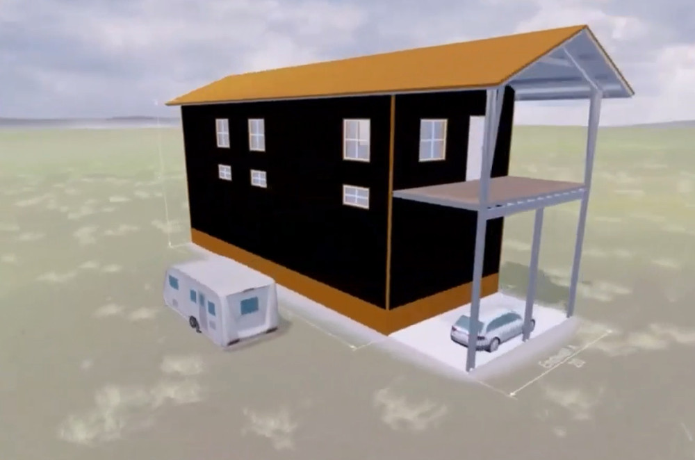 Architectural Plan Set for a Custom Designed 20 x 50 Extra Tall Steel Cabin!