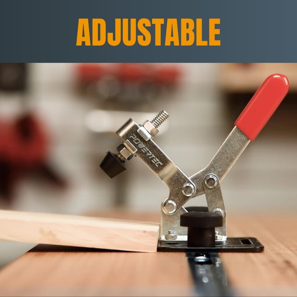 POWERTEC 4pcs Horizontal Quick-Release Toggle Clamp Capacity 300 lbs (20327)