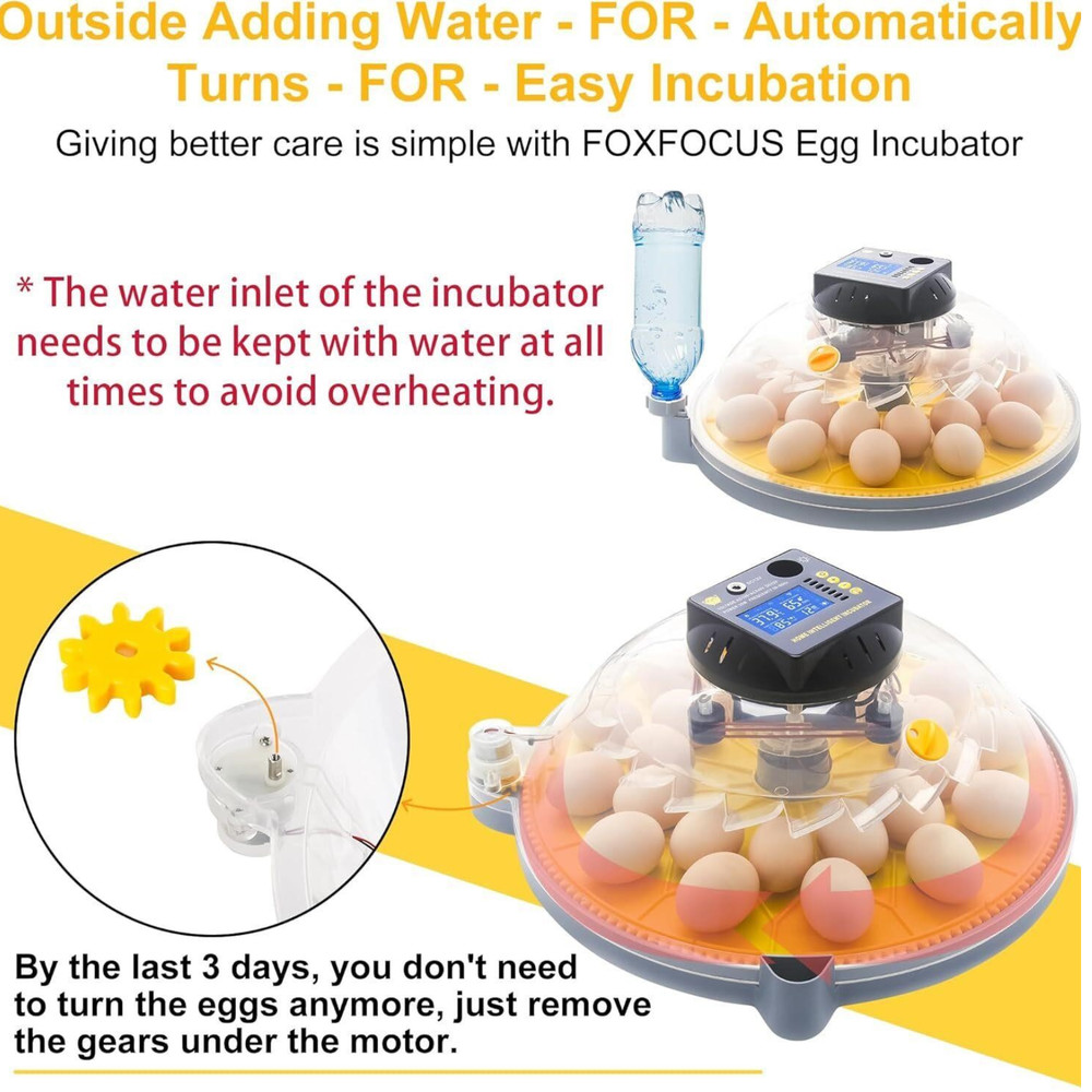 Smart 12‑Egg Incubator with Auto-Turn, Temp/Humidity Control & App/Bluetooth