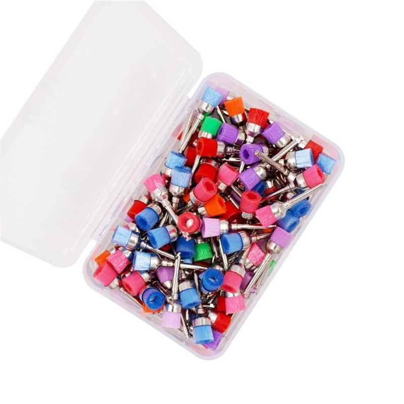 Dental Nylon Material Closure Flat Polishing Prophylaxis Brushes Latch RA 100PCS