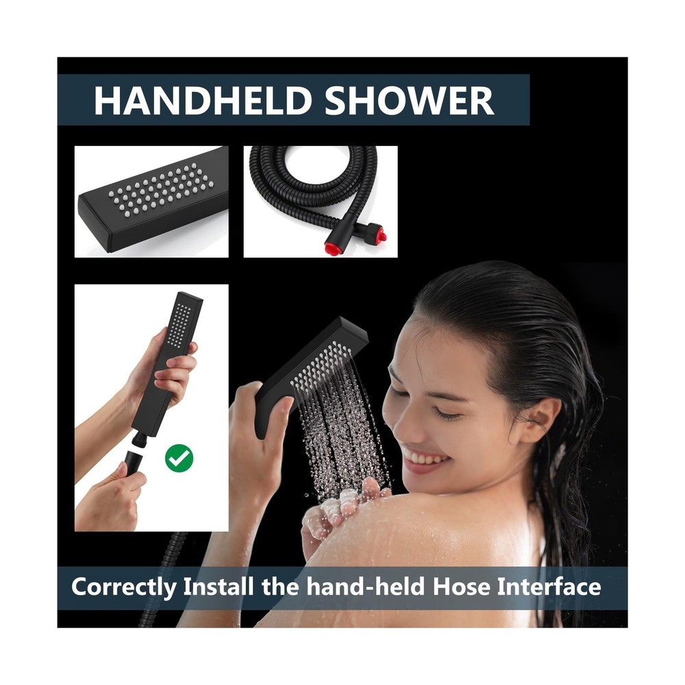 Aolemi Ceiling Mount Shower System Rain Shower Head with Handheld Spray High ...