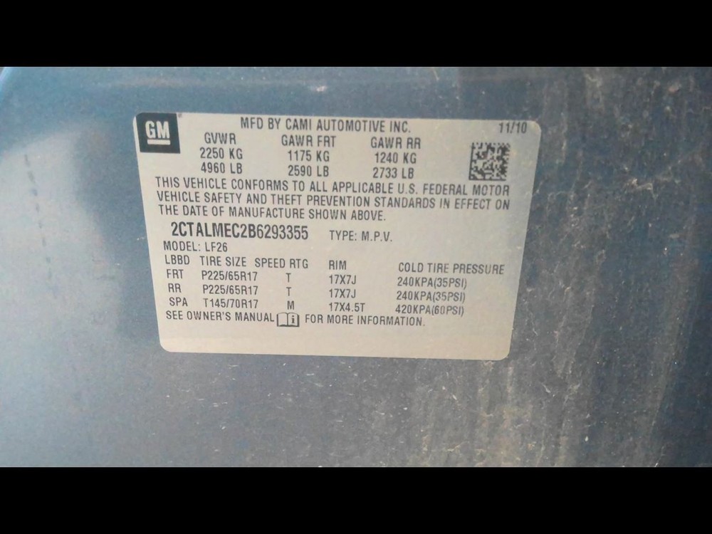 TERRAIN 2011 Transmission Shift 707339