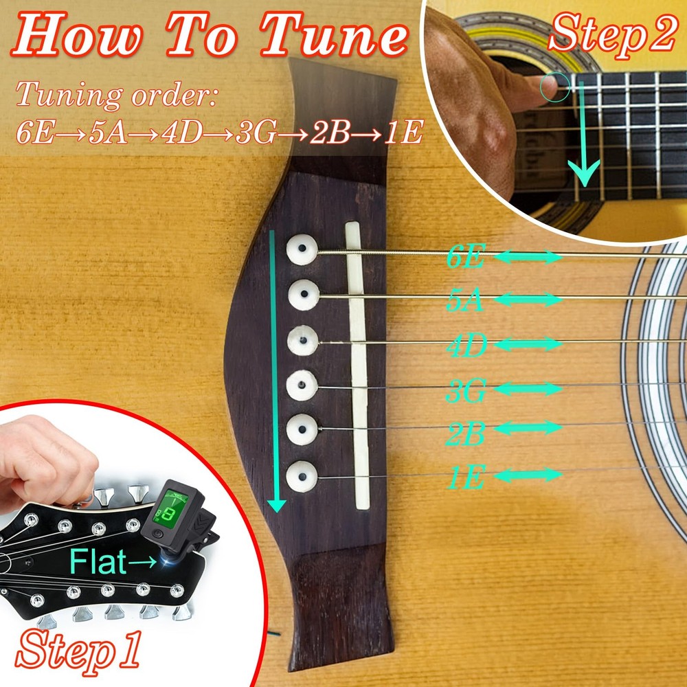 Guitar Tuner, Accessories with Picks, Capo, Capo Black