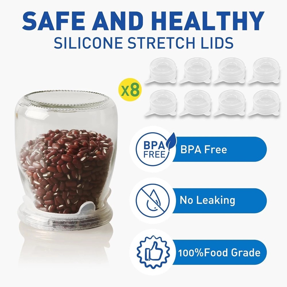 Extra Small Silicone Stretch Lids 2 Inch Reusable Jar 2 inch, clear
