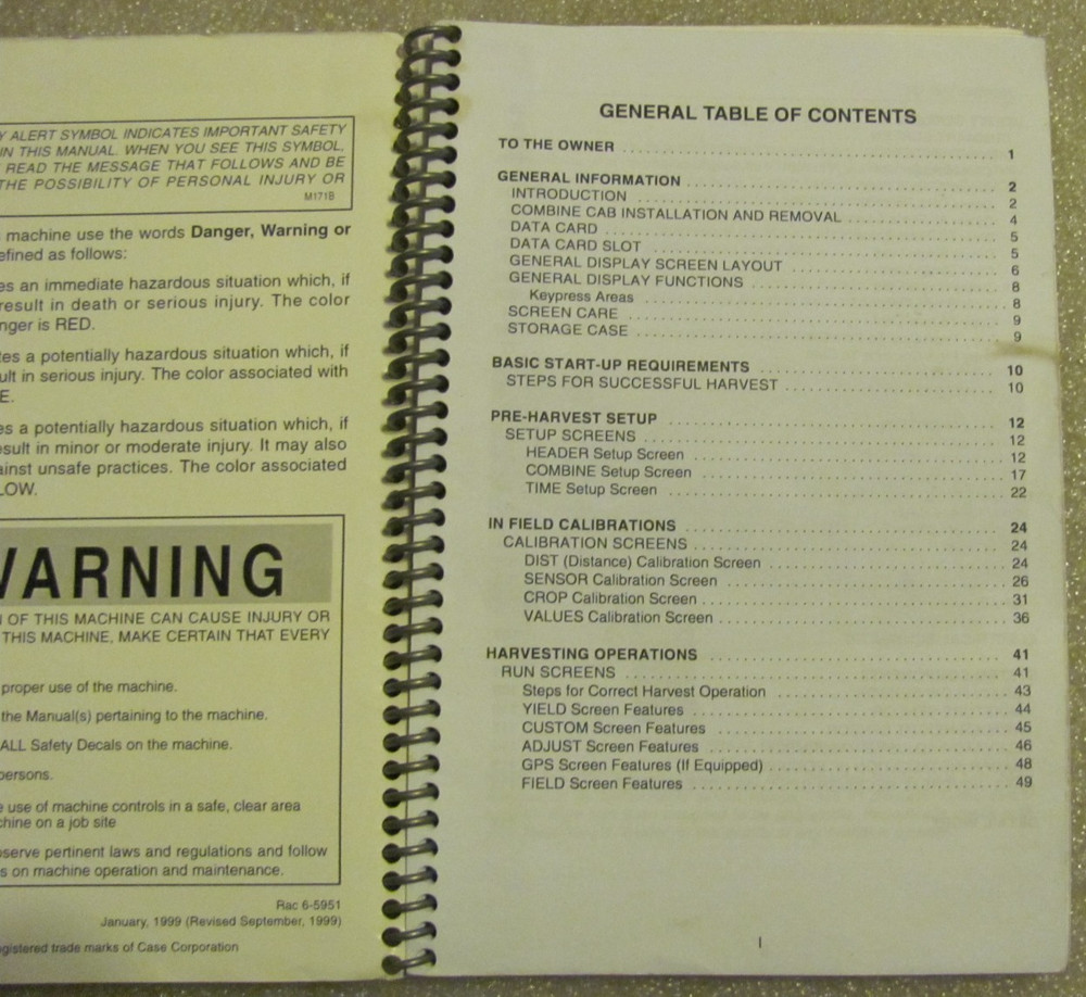 CASE- IH AFS Universal Display & Display Plus Harvesting Operators Manual OEM