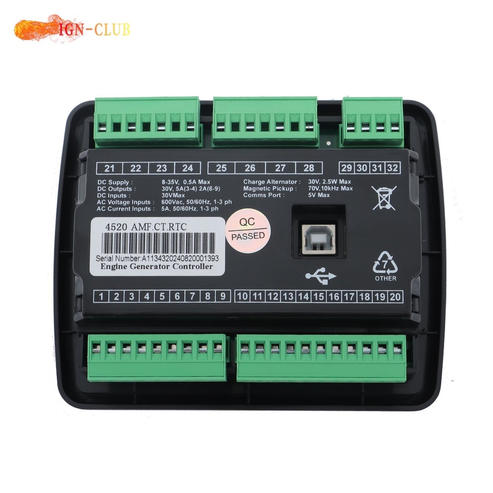 DSE4520 LCD Screen Controller Generator 3‑Phase Mains Detection Control Board