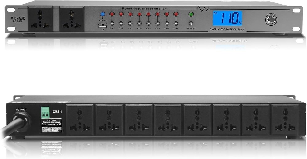 Versatile 20A Power Conditioner with 10 Outlets & Bypass Mode for Audio Systems