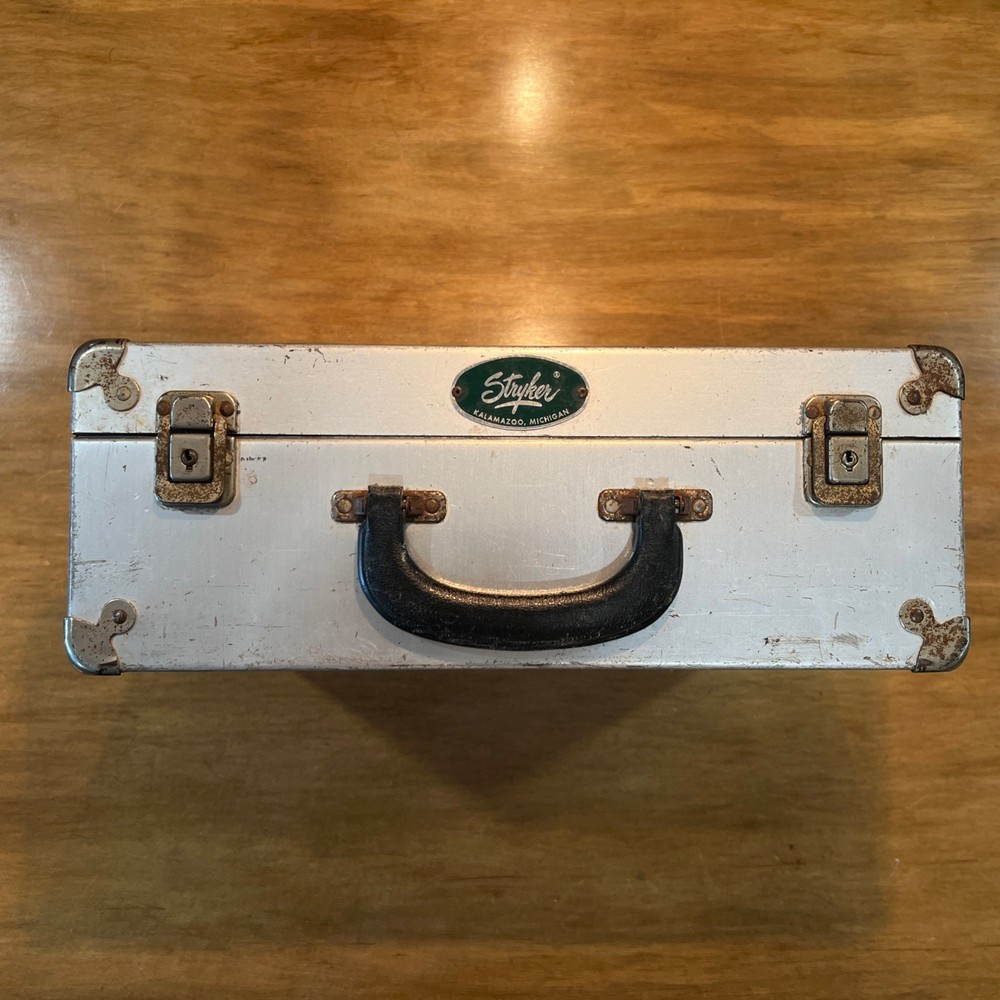 Vintage Stryker Aluminum Drill Instrument Storage Empty Case