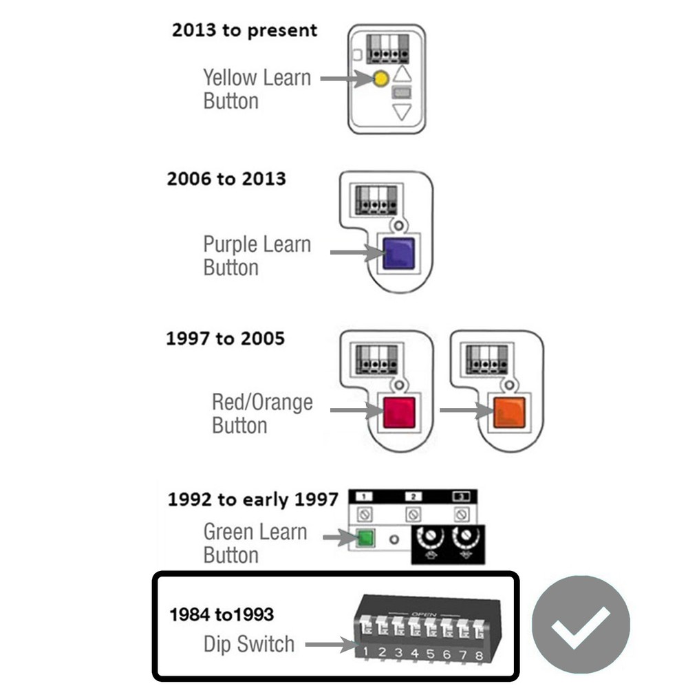 2 For 811LM LiftMaster Chamberlain 1 button Dip Switch Remote Security+ 2.0