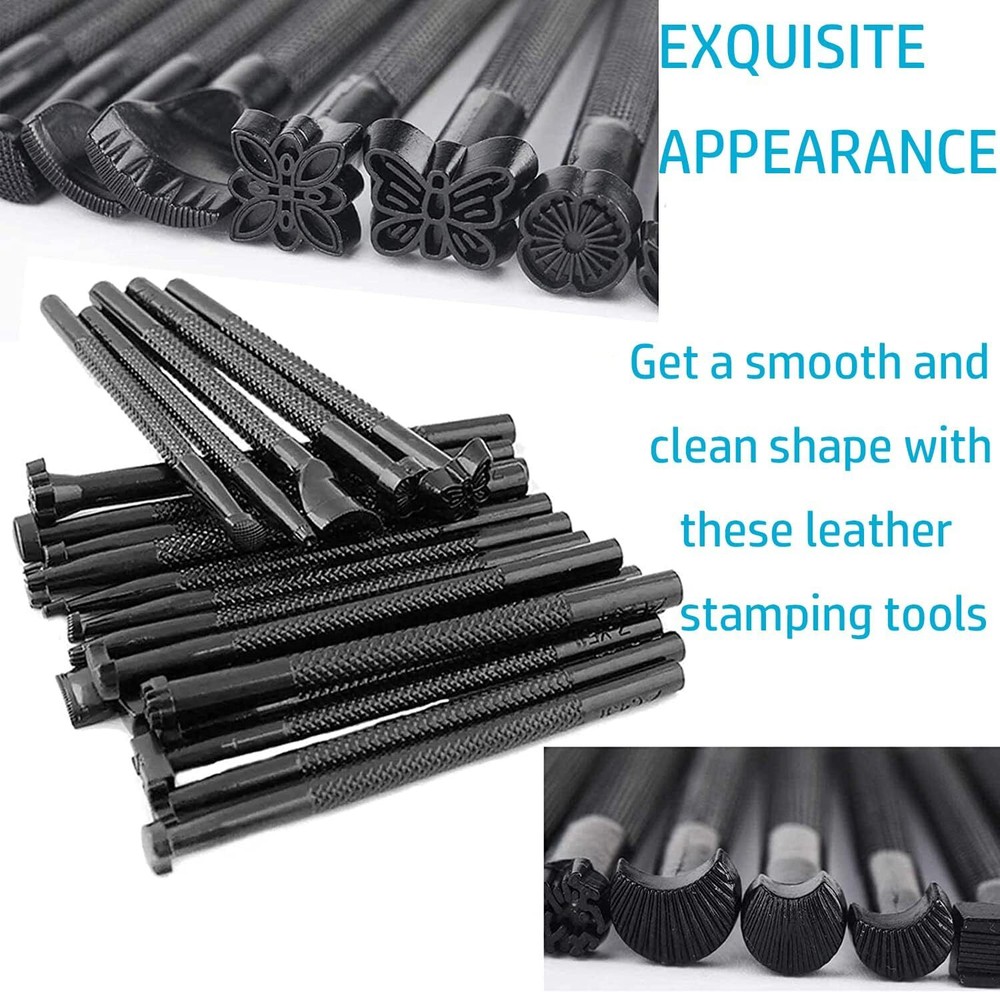 Leather Stamps Tools Working Saddle Making Set Carving Craft Stamps Punch Tool