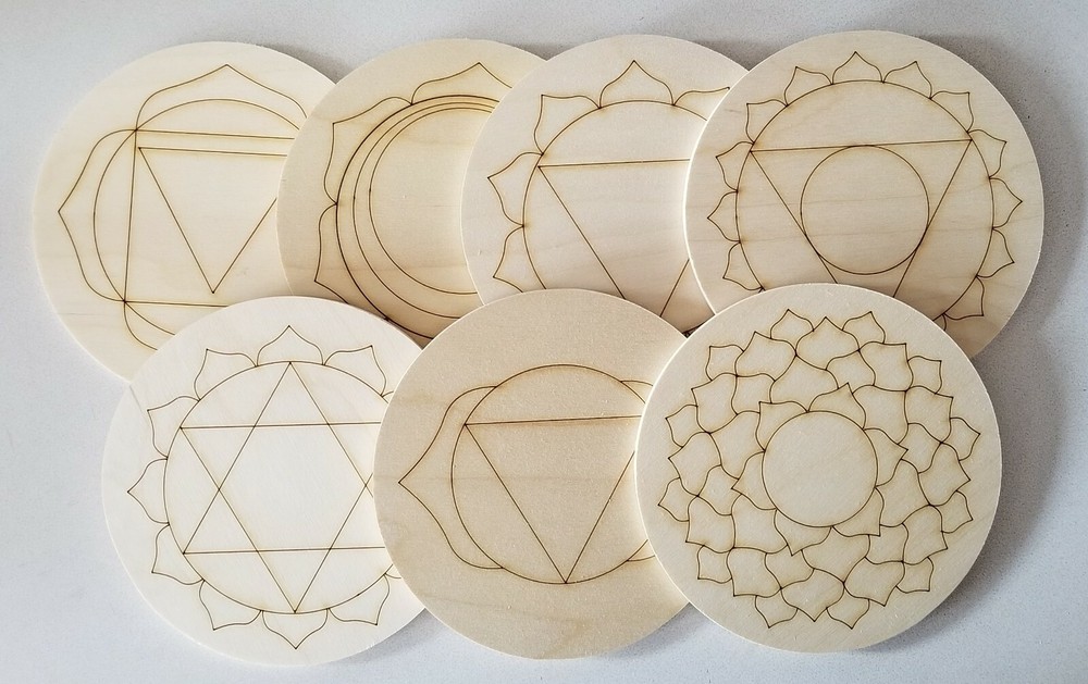 Set of Seven Chakra Grids 6” Diameter