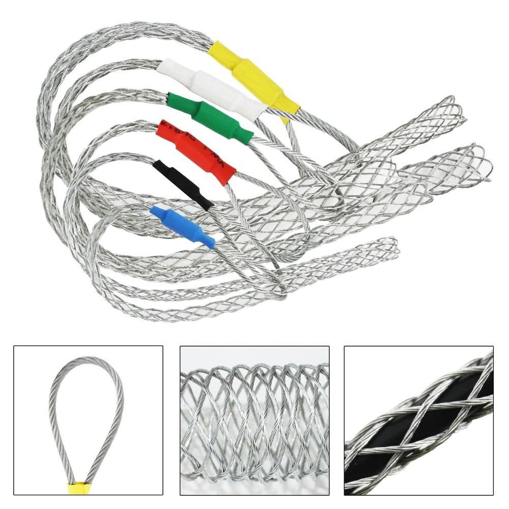 6pcs As A Set Cable Puller Socks Cable Pulling Sock Grip Wire Eye Mesh Wire Grip