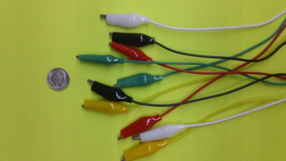 5 X - 18" DOUBLE end Crocodile Clips Cable Alligator Clips testing wire probe