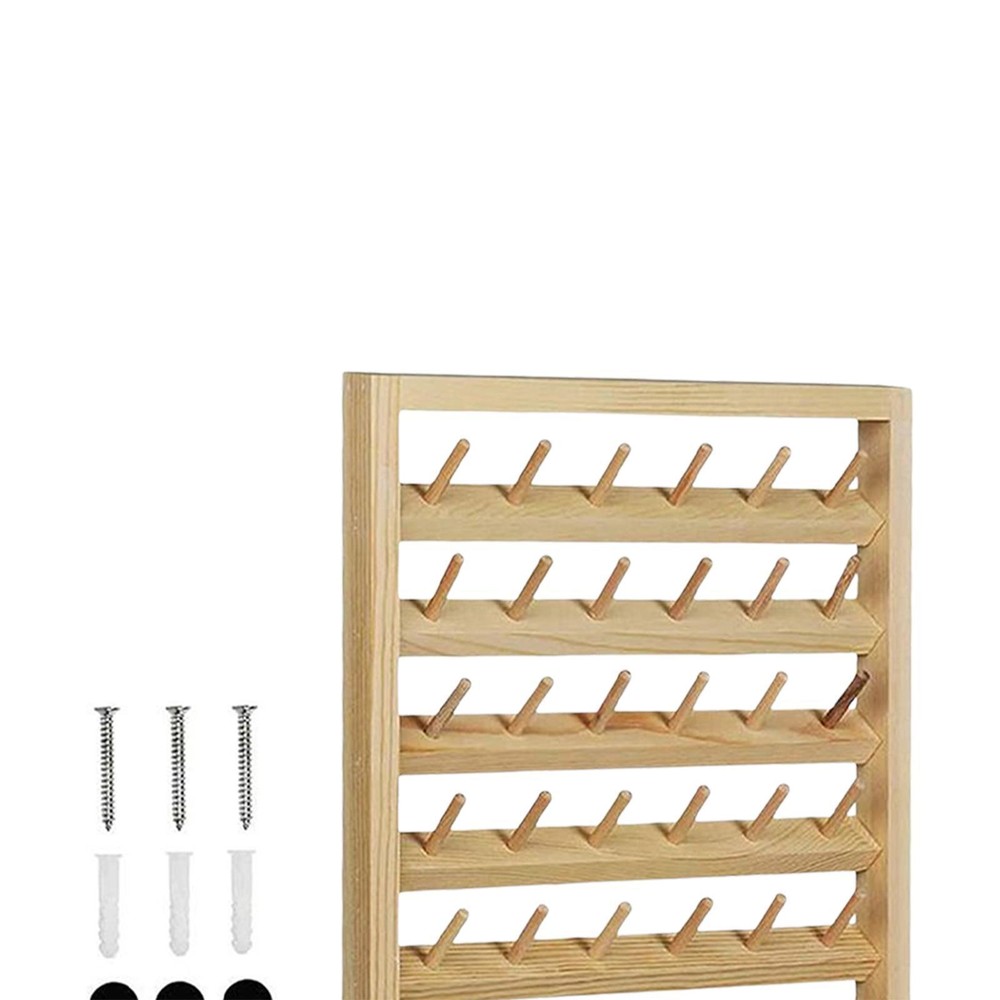 Thread Rack Wall Hanging Cone Stand Bobbin 48 Spools Shelf