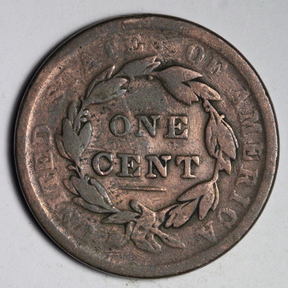 1838 Coronet Head Large Cent E262 KQM