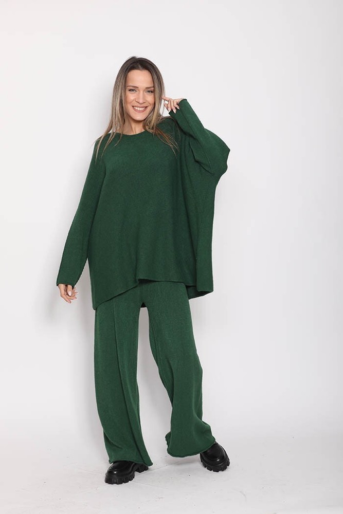 Knitted Set In Green Color