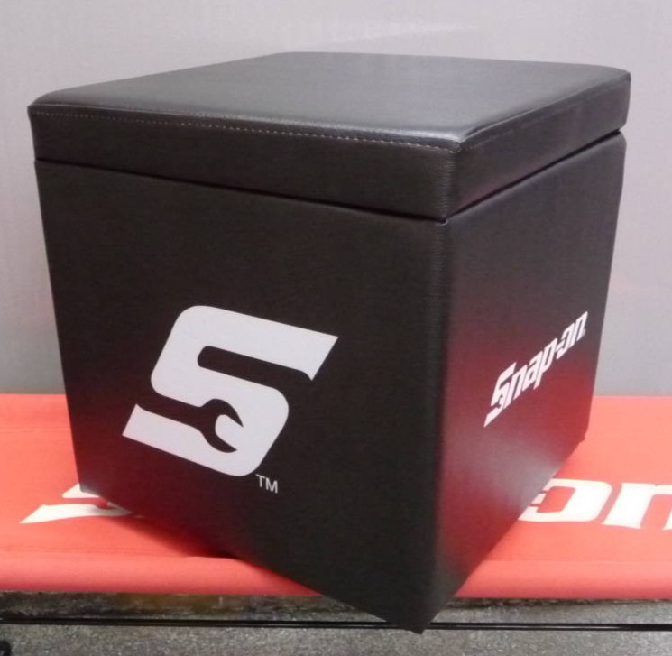 Snap-on Mini low Chair storage box Black □34cm [Unused]