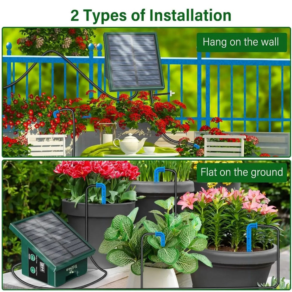 1 SET Solar Automatic Drip Irrigation System for Garden with Timer & Hose