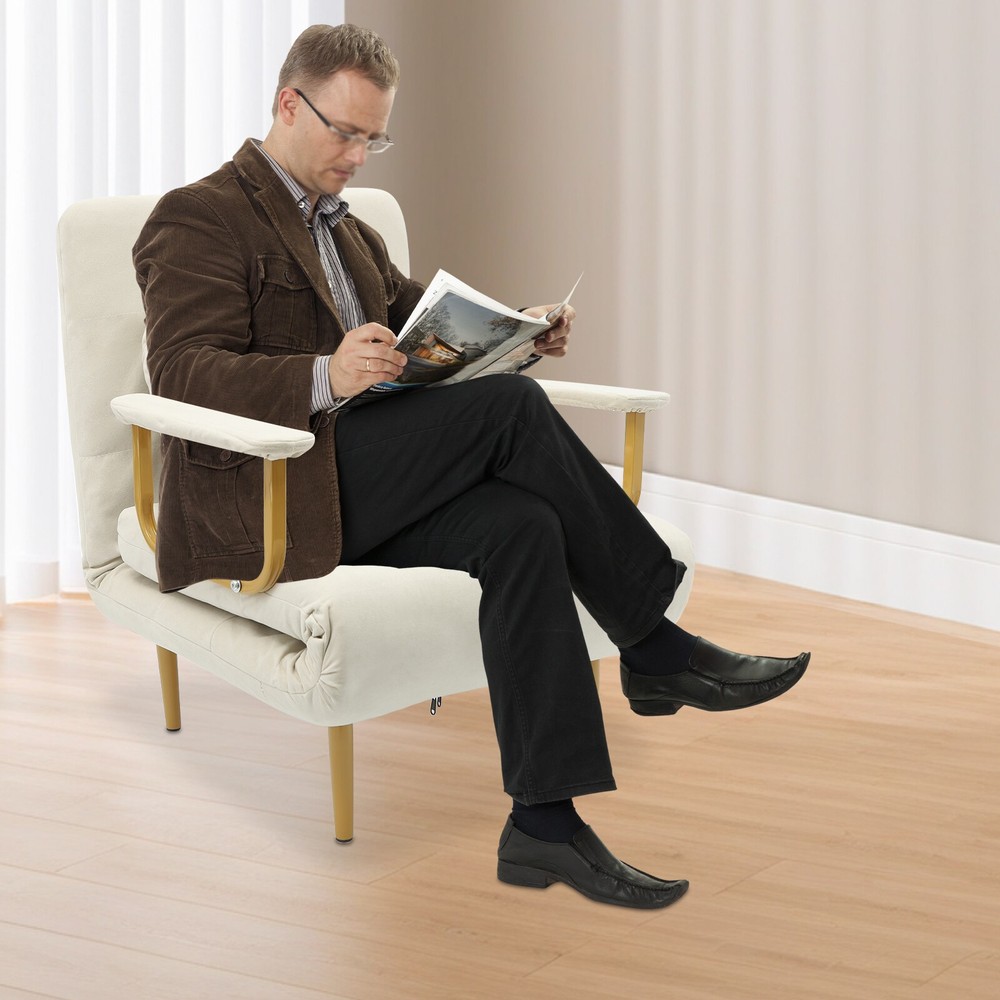 Convertible Sofa Bed Folding Sofa Bed with Pillow & 5-Gear Adjustable Backrest