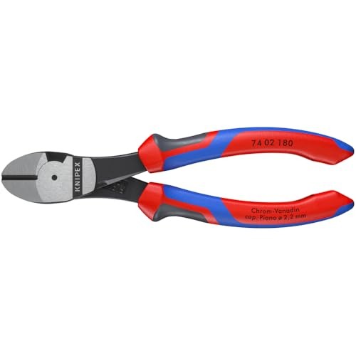 KNIPEX Tools - High Leverage Diagonal Cutters, Multi-Component (7402180) 7.25...