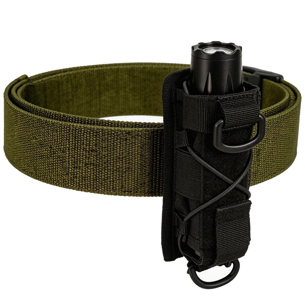Tactical Molle Flashlight Holster Utility Heavy Duty Pouch Horizontal Carrying